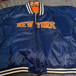 Classic Blue and Orange Varsity Bomber Jacket size 6XL